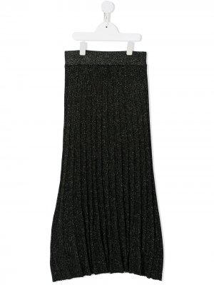 Плиссированная юбка Beatrice с эффектом металлик Molo. Цвет: черный