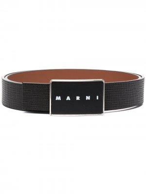 Ремень с логотипом Marni. Цвет: черный