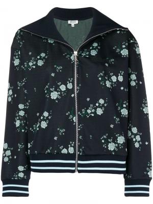 Куртка-бомбер с цветочным принтом Kenzo. Цвет: синий