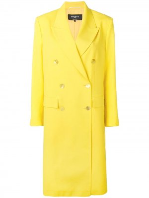 Двубортное пальто Rochas. Цвет: желтый