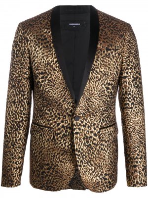 Пиджак с леопардовым узором Dsquared2. Цвет: черный