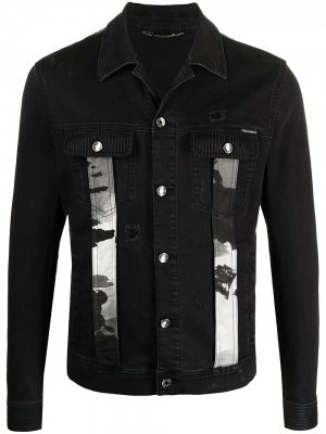 Джинсовая куртка на пуговицах Dolce & Gabbana. Цвет: черный