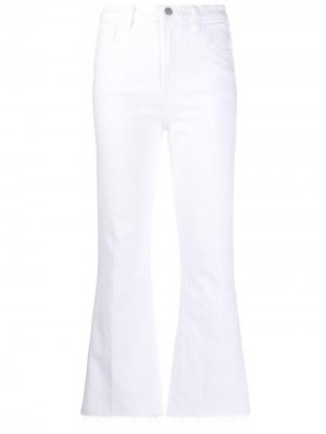 Расклешенные джинсы с необработанным краем J Brand. Цвет: белый