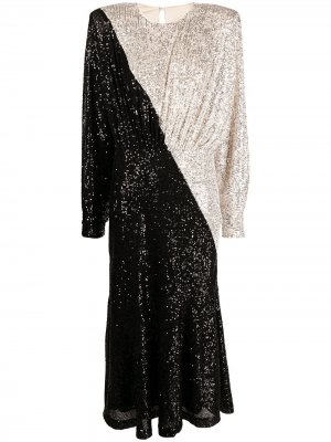 Длинное платье Billie с пайетками ROTATE. Цвет: черный