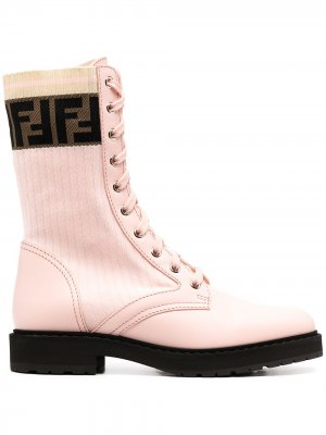 Ботинки Rockoko в стиле милитари Fendi. Цвет: розовый