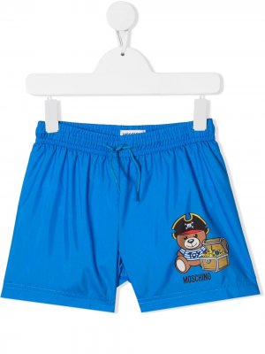 Плавки-шорты Toy Bear Treasure Moschino Kids. Цвет: синий