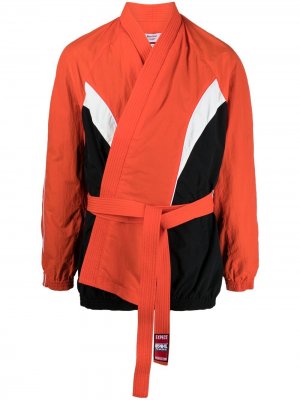 Куртка в стиле колор-блок с запахом Martine Rose. Цвет: красный