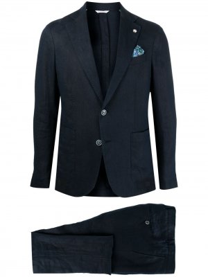 Костюм с однобортным пиджаком Manuel Ritz. Цвет: синий