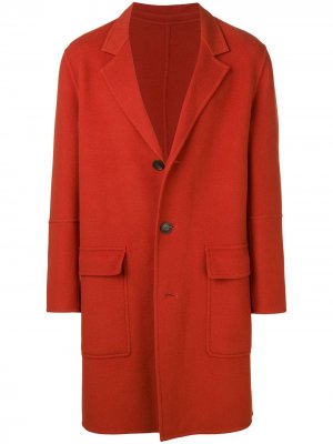 Пальто с накладными карманами AMI Paris. Цвет: оранжевый