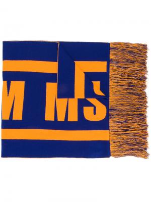 Шарф с логотипом MSGM. Цвет: синий
