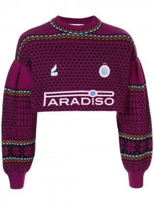 Укороченный свитер с принтом Ground Zero. Цвет: фиолетовый