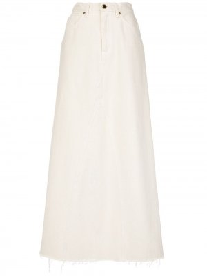 Джинсовая юбка макси Magdalena Khaite. Цвет: белый