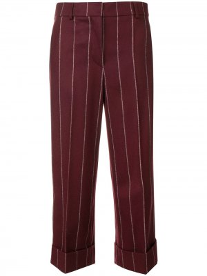 Фланелевые брюки в полоску Thom Browne. Цвет: красный