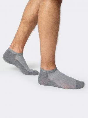 Носки мужские укороченные серые с сеткой Mark Formelle. Цвет: серый лен