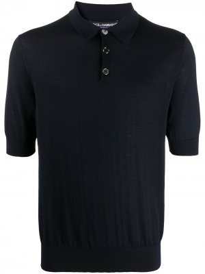 Трикотажная рубашка поло Dolce & Gabbana. Цвет: синий