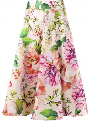 Юбка миди с цветочным принтом Dolce & Gabbana. Цвет: розовый
