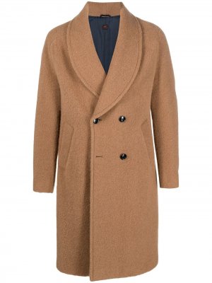 Пальто Robbie с лацканами-шалькой MP Massimo Piombo. Цвет: коричневый
