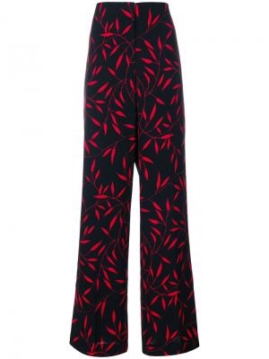 Расклешенные брюки с растительным принтом Dvf Diane Von Furstenberg. Цвет: черный
