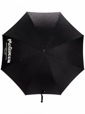 Зонт с декором Skull Alexander McQueen. Цвет: черный