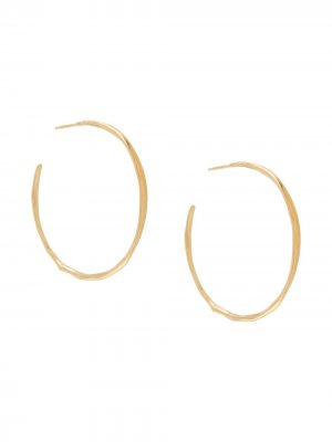 Золотые серьги-кольца Wouters & Hendrix. Цвет: золотистый