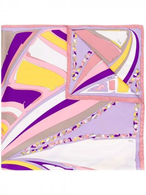 Шарф с абстрактным принтом Emilio Pucci. Цвет: фиолетовый