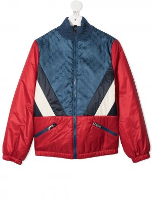 Куртка со вставками Gucci Kids. Цвет: красный