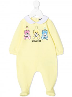Пижама с логотипом Moschino Kids. Цвет: желтый