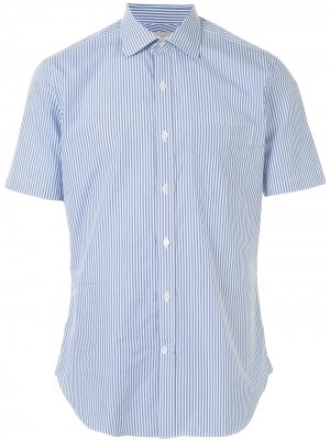 Полосатая рубашка с короткими рукавами Kent & Curwen. Цвет: синий