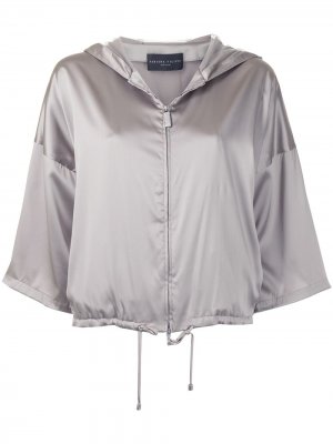 Атласная блузка на молнии Fabiana Filippi. Цвет: серый
