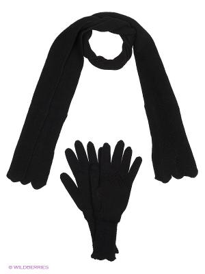 Комплект (перчатки, шарф) R&I. Цвет: черный