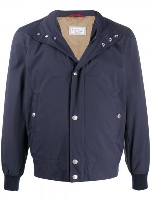 Куртка с воротником-воронкой Brunello Cucinelli. Цвет: синий