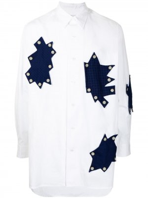Рубашка с нашивками Yohji Yamamoto. Цвет: белый