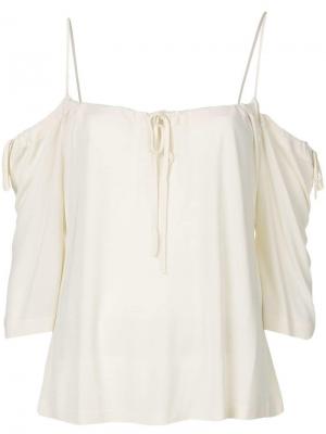 Блузка со спущенными плечами на бретельках Yohji Yamamoto Pre-Owned. Цвет: белый
