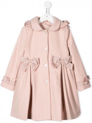 Пальто с капюшоном и бантами Lapin House. Цвет: розовый
