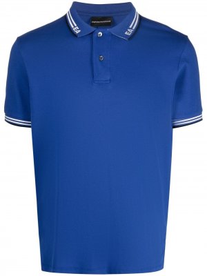 Рубашка поло с логотипом Emporio Armani. Цвет: синий