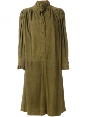 Платье с оборками Emanuel Ungaro Pre-Owned. Цвет: зеленый