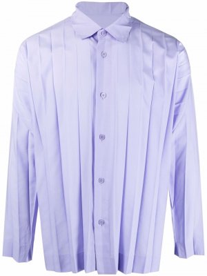 Плиссированная рубашка на пуговицах Homme Plissé Issey Miyake. Цвет: фиолетовый