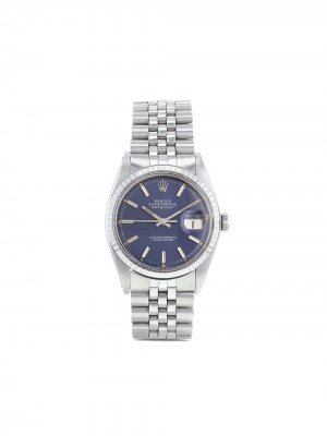 Наручные часы Datejust pre-owned 36 мм 1975-го года Rolex. Цвет: синий