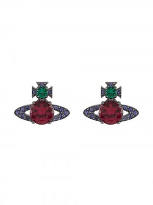Серьги-гвоздики Ismene с кристаллами Vivienne Westwood. Цвет: красный