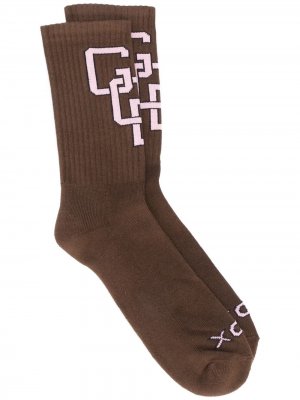 Носки с контрастным логотипом Gcds. Цвет: коричневый