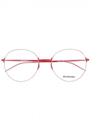 Очки в круглой оправе Balenciaga Eyewear. Цвет: красный