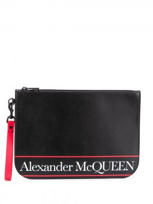 Клатч с логотипом Alexander McQueen. Цвет: черный