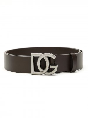 Ремень с логотипом Dolce & Gabbana. Цвет: коричневый