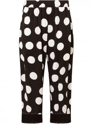 Укороченные брюки в горох Dolce & Gabbana. Цвет: черный