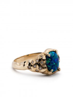 Перстень Vita из желого золота с бриллиантами SUSANNAH KING. Цвет: золотистый