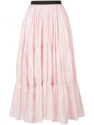 Длинная многослойная юбка Tome. Цвет: розовый и фиолетовый