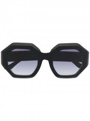 Солнцезащитные очки в массивной оправе Marni Eyewear. Цвет: черный