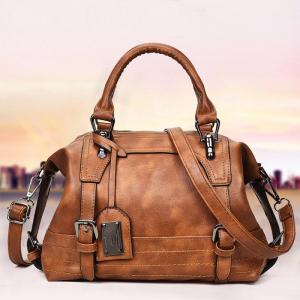 Женская сумка, европейская и американская винтажная модная масляно-восковая кожаная сумка Boston, ручная на одно плечо, диагональная через плечо VIA ROMA