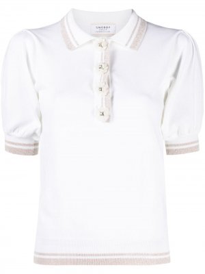 Рубашка поло с декоративными пуговицами Snobby Sheep. Цвет: белый