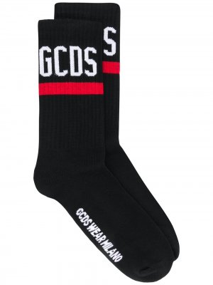 Носки в рубчик с логотипом Gcds. Цвет: черный